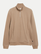 s.Oliver RED LABEL Troyer-Sweatshirt mit Waffelstruktur 8621-BROWN bei Robert Ley