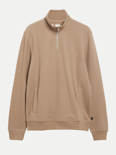 s.Oliver RED LABEL Troyer-Sweatshirt mit Waffelstruktur bei Robert Ley