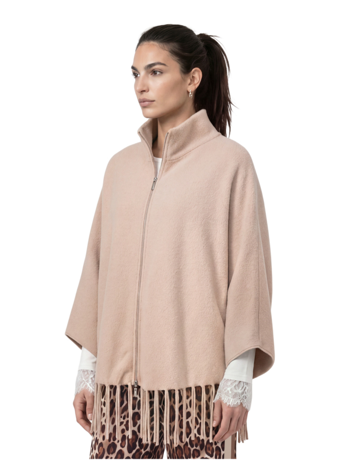 Monari Strickcape mit Fransen bei Robert Ley