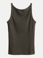 Opus Trägertop Izli aus Rippenjersey 30030-deep green bei Robert Ley