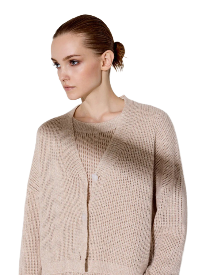 LU REN Strickjacke Hanashobu aus Leinen-Kaschmir-Mix bei Robert Ley