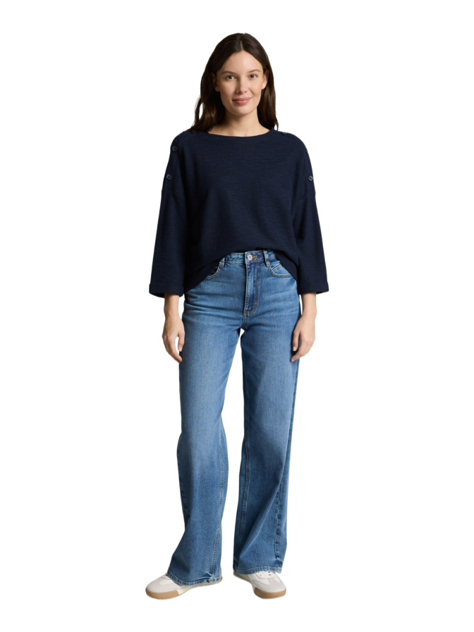 Tom Tailor Casual Langarmshirt mit Knopf-Details bei Robert Ley