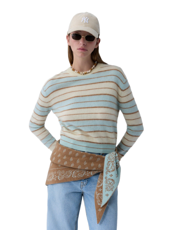Guest in Residence Kaschmirpullover Grizzly Stripe Crew bei Robert Ley