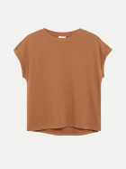 s.Oliver RED LABEL T-Shirt mit Turn-Up Ärmeln 8830-BROWN bei Robert Ley