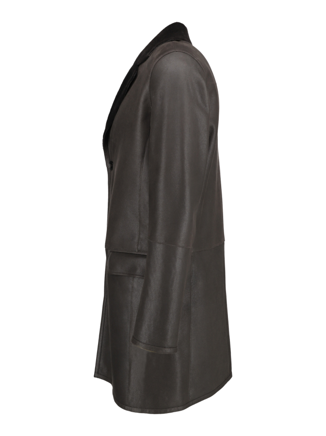 Manzoni 24 Ledermantel mit Lammfell bei Robert Ley