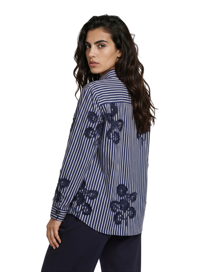 Milano Italy Hemdbluse mit Blumen-Bestickung bei Robert Ley