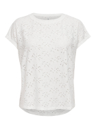 Only T-Shirt Onlsmilla mit Lochstickerei 177922-Cloud Dancer bei Robert Ley