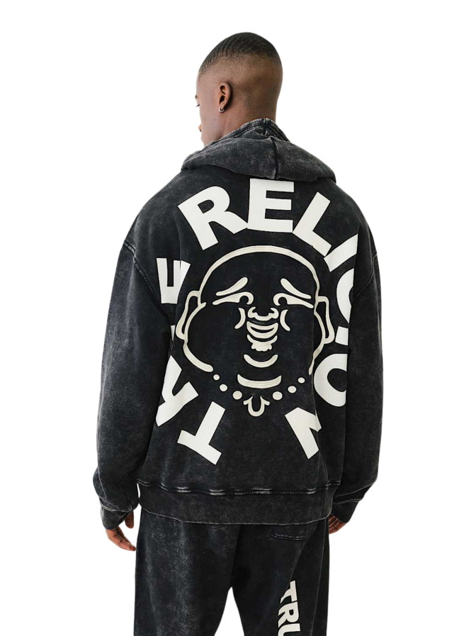 True Religion Hoodie mit Buddha-Print bei Robert Ley