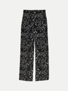 Tom Tailor Denim Wide- Leg Hose aus Crinkle 39476-black white flower print bei Robert Ley