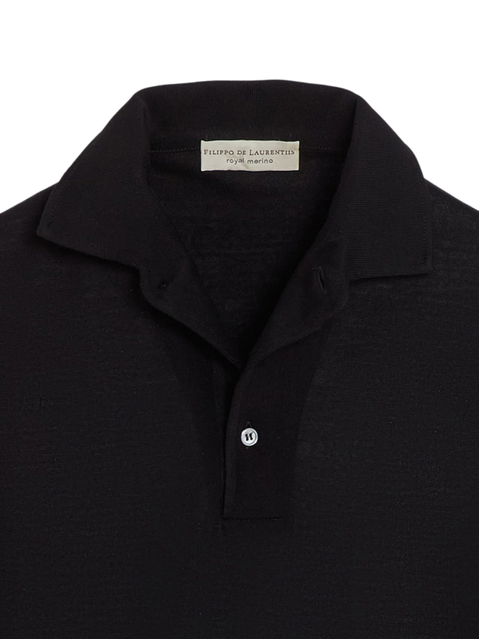 Filippo De Laurentiis Langarm-Polo aus Merino-Wolle bei Robert Ley