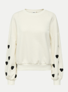 Only Pullover Macy 177922002-Cloud Dancer/W. Black hearts bei Robert Ley