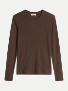 Marc O'Polo DENIM Rippjersey-Longsleeve 1348-Espresso Brown bei Robert Ley