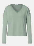 Street One Langarm Shirt mit Spitzendetail 18100-eucalyptus green bei Robert Ley