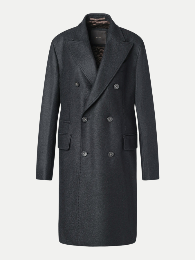 Windsor Men Doppelreihiger Wollmantel bei Robert Ley