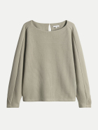 Opus Sweatshirt Gluffi in 3-D Streifen Optik 30042-pale olive bei Robert Ley