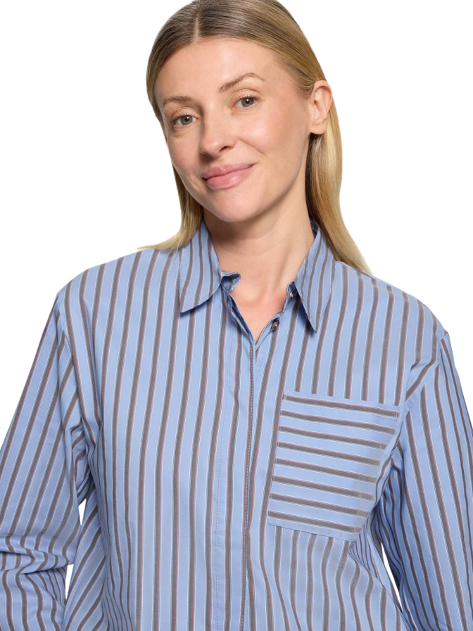 Cartoon Bluse Gestreift mit Brusttasche bei Robert Ley