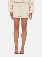 EDITED Denim-Rock mit Broderie Stickerei natural beige-natural beige bei Robert Ley