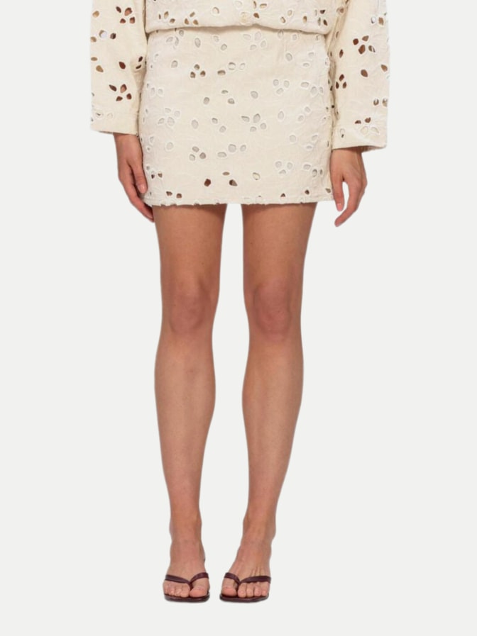 EDITED Denim-Rock mit Broderie Stickerei bei Robert Ley