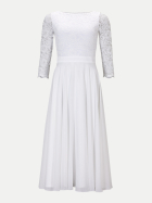 Swing Kleid aus Spitze und Chiffo 940-ivory bei Robert Ley