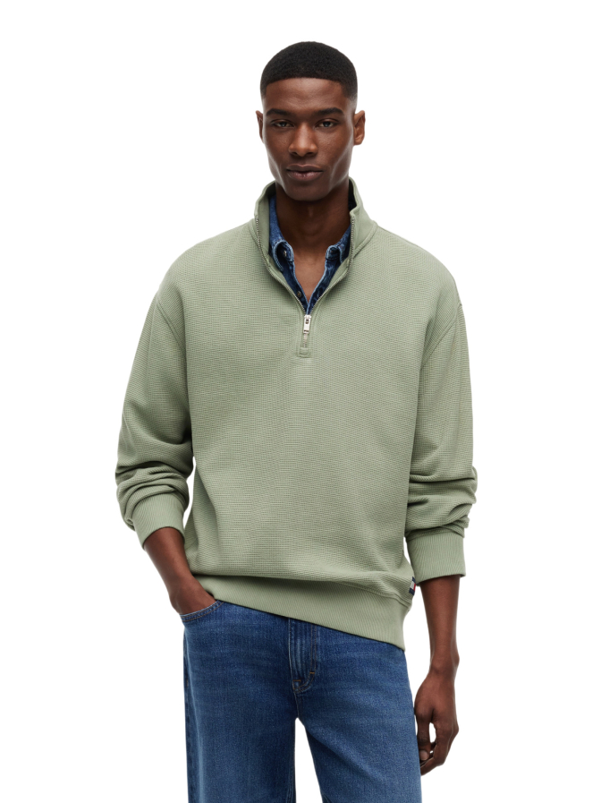 Tommy Jeans Half-Zip Sweater mit Waffel Struktur bei Robert Ley