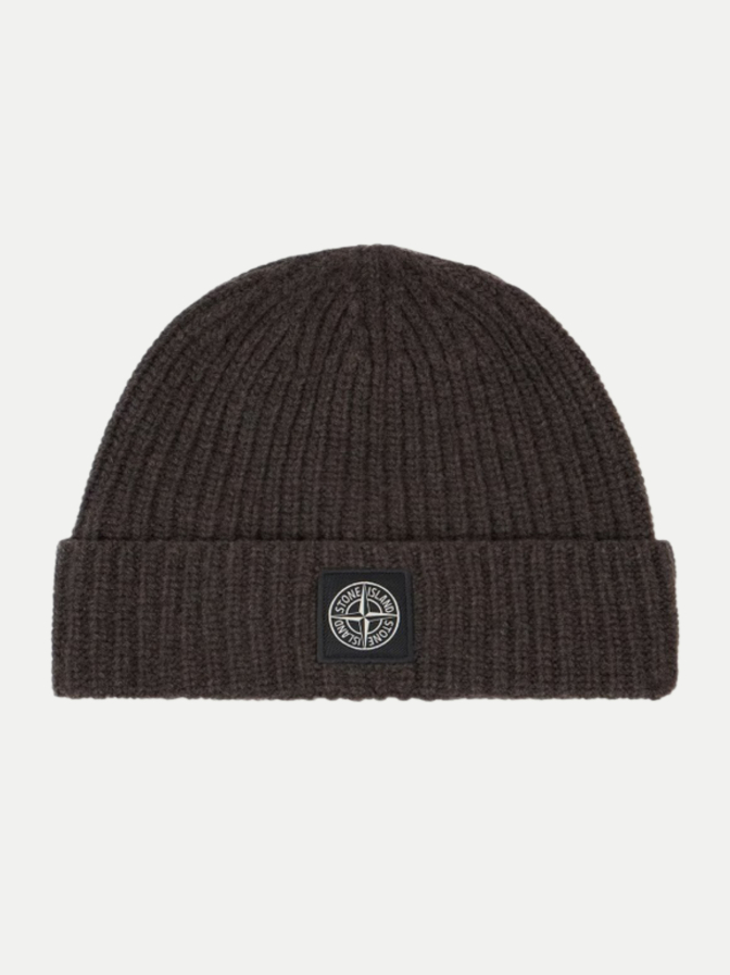Stone Island Strickmütze mit Compass-Logo-Patch bei Robert Ley