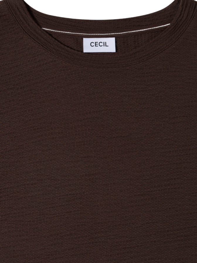 Cecil T-Shirt mit Rundhals und Struktur bei Robert Ley