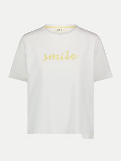Cartoon T-Shirt mit Schriftzug Smile bei Robert Ley