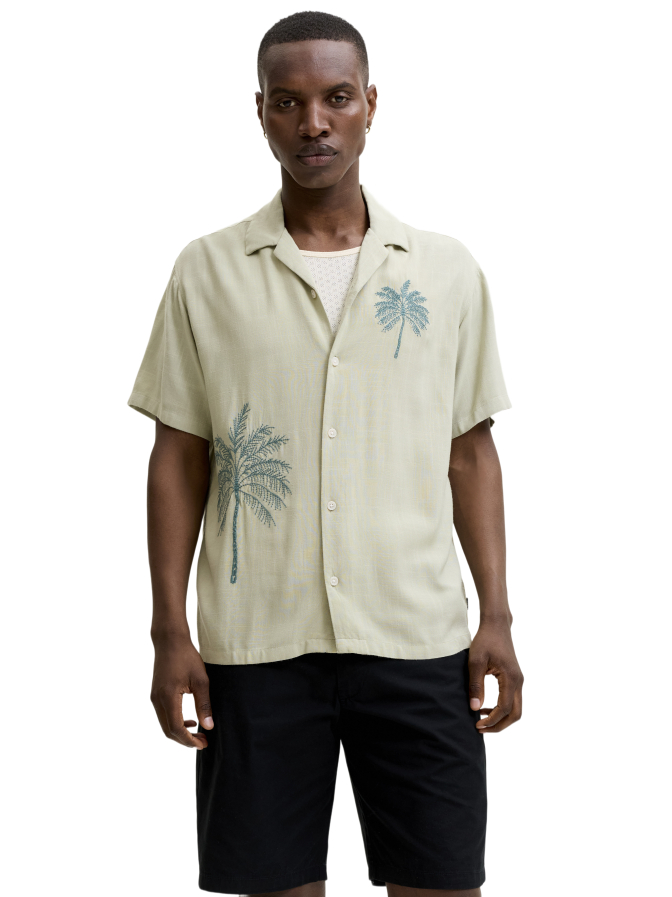 Jack & Jones Kurzarmhemd mit Palmenstickerei bei Robert Ley