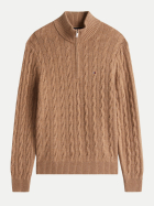 Tommy Hilfiger Wollstrickpullover mit Zopfstrick RE5-KHAKI bei Robert Ley
