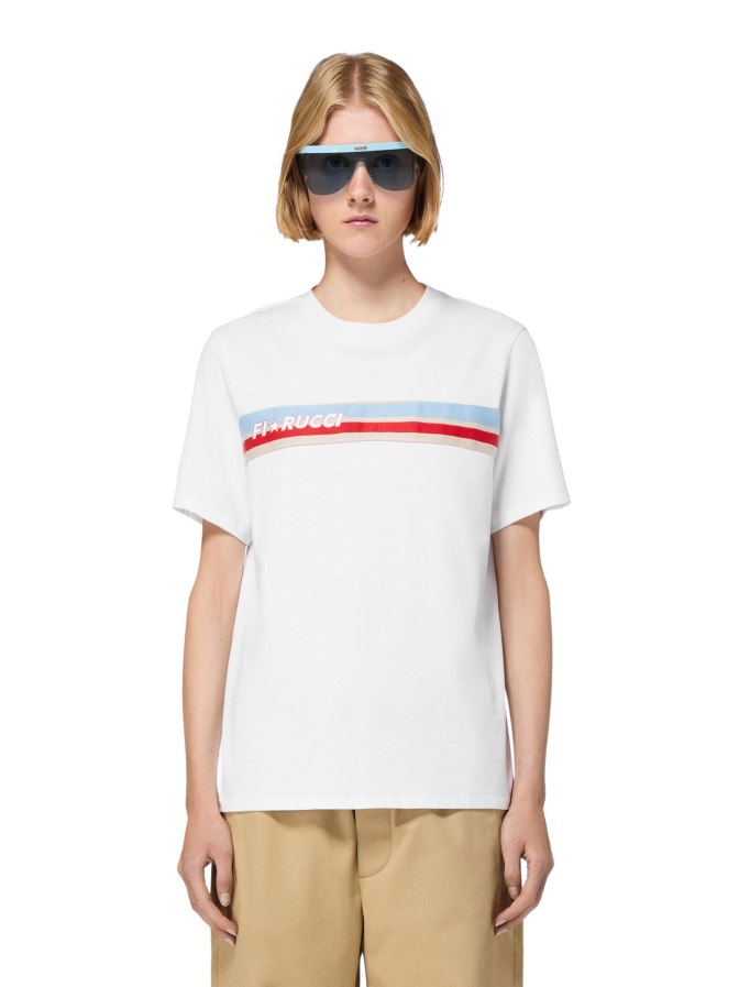Fiorucci T-Shirt mit Logo Streifenmuster bei Robert Ley