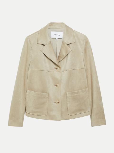 Comma Jacke in Veloursleder-Optik bei Robert Ley
