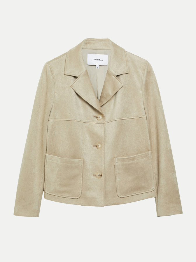 Comma Jacke in Veloursleder-Optik bei Robert Ley