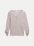Tom Tailor Casual Langarmshirt mit Turn-Up-Funktion 38854-off white red small stripe bei Robert Ley