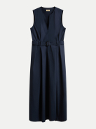 WOOLRICH Langes Kleid mit Gürtel 3989-meltonblue bei Robert Ley