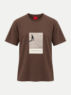 HUGO T-Shirt Devro mit Aufdruck 903-Brown Overflow bei Robert Ley