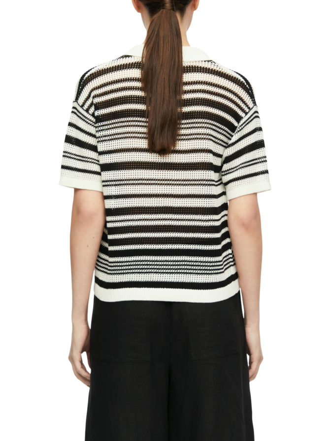 Comma Poloshirt aus Ajourstrick bei Robert Ley