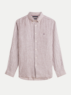 Tommy Hilfiger Leinenhemd mit Streifenmuster 0BJ-BROWN bei Robert Ley