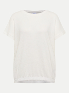 Cecil T-Shirt mit Rundhals und Struktur 13474-vanilla white bei Robert Ley