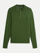 Tommy Hilfiger Pullover mit Polo-Kragen L01-GREEN bei Robert Ley