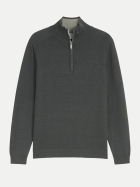 Tom Tailor Casual Troyer-Strickpullover 40543-darkest olive melange bei Robert Ley