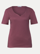 Street One Basic T-Shirt Ada 17733-dark clouded blush bei Robert Ley
