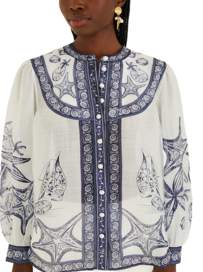 Farm Rio Bluse mit Küsten-Schal bei Robert Ley