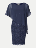 Swing Cocktailkleid mit Überwurf 3030-navy bei Robert Ley