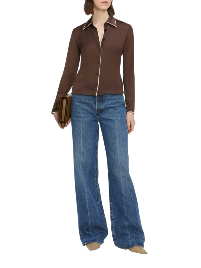 Frame Slim-Fit Seidenhemdbluse bei Robert Ley