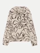 Tom Tailor Casual Langarmshirt mit Allover-Print 41172-beige brown flower design bei Robert Ley