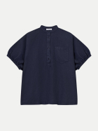 SoSue Bluse Cowboy Button lna navy bei Robert Ley