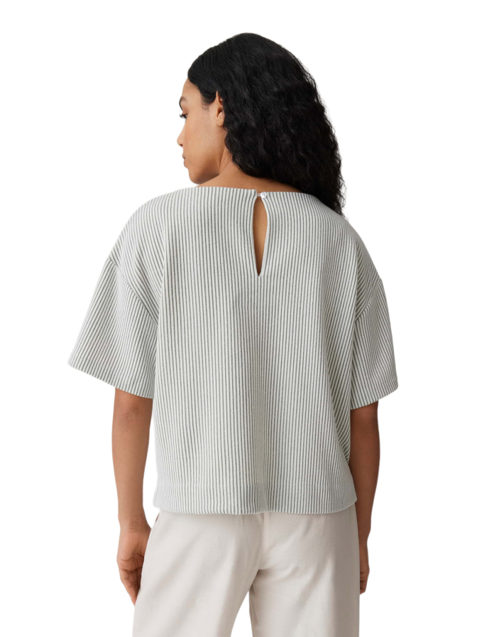 Opus Kurzarmsweatshirt Gauster mit dreidimensionaler Textur bei Robert Ley