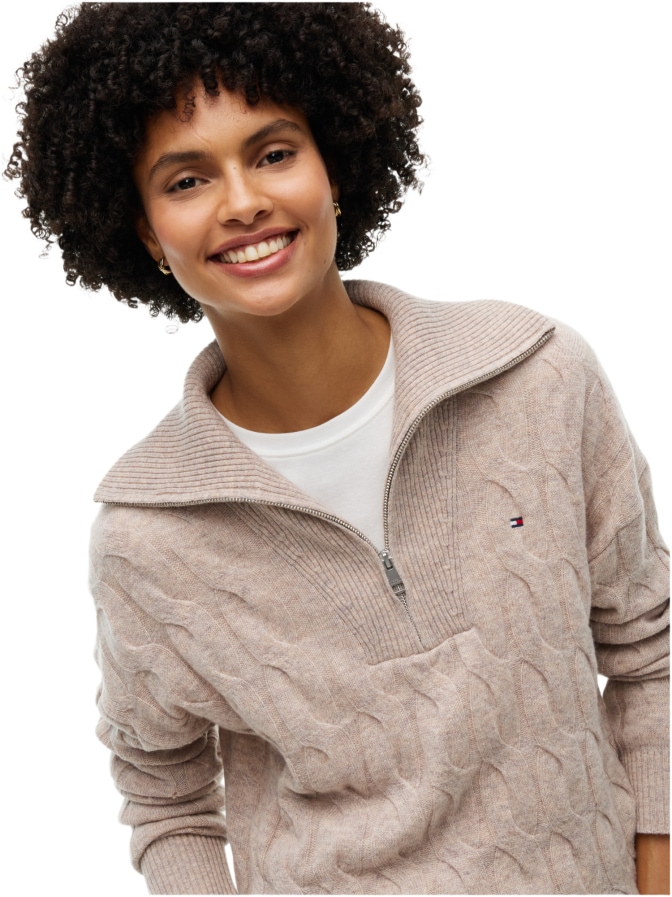 Tommy Hilfiger Wollpullover mit Zopfmuster bei Robert Ley