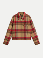 WOOLRICH Hemdjacke aus Woll-Mix 5551 red gold khaki check bei Robert Ley