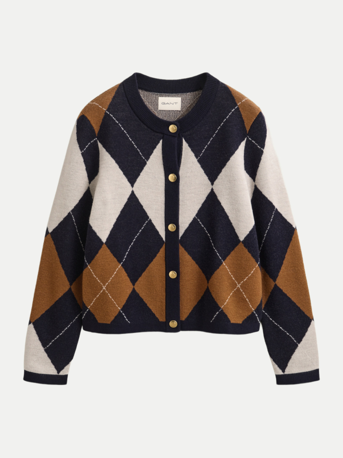 Gant Strickjacke mit Argyle-Muster bei Robert Ley